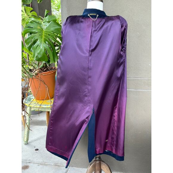 Vintage Jacobson’s Made in USA 100% Wool Navy Blue Double Breasted Tweed Coat 44 - Picture 9 of 9